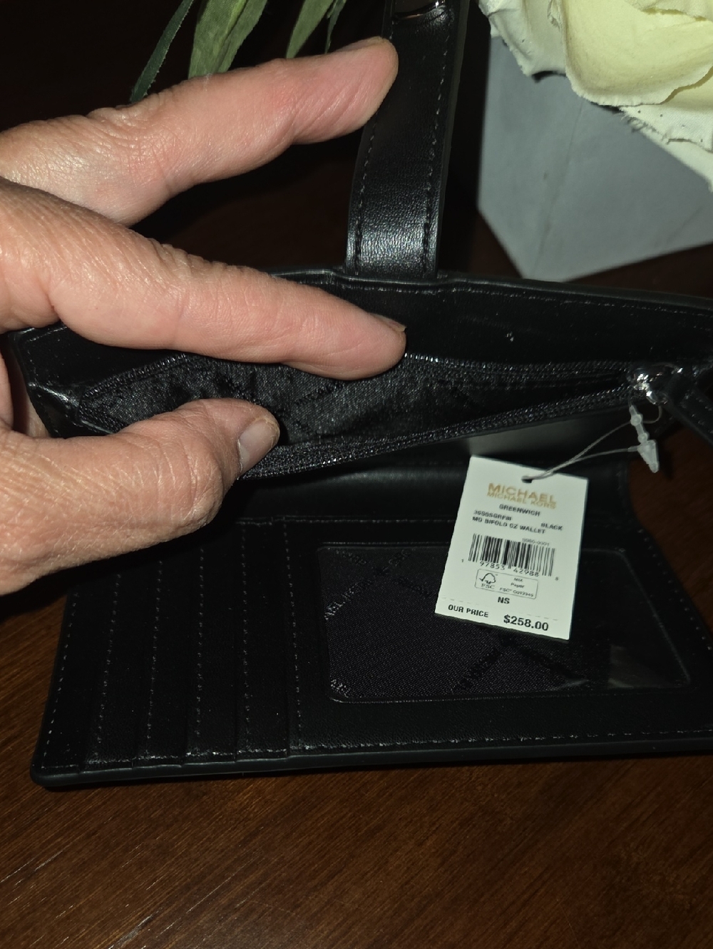 Michael Kors Greenwich Zebra Signature Logo Bi-fold Wallet NWT - Picture 11 of 14